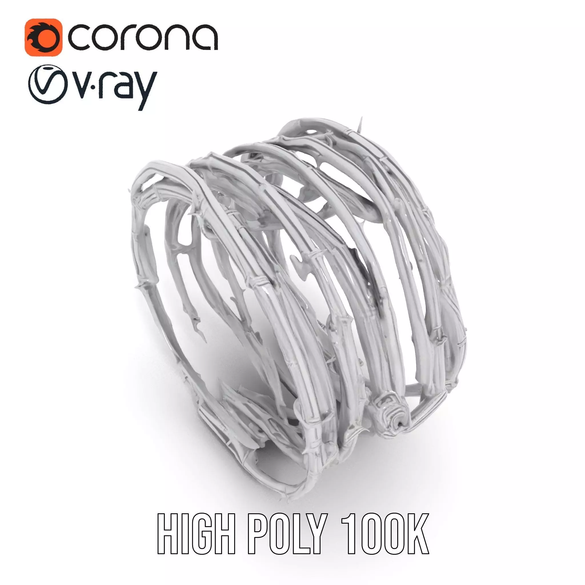 Steel Barbed Wire model pack Low-poly 3D model_17