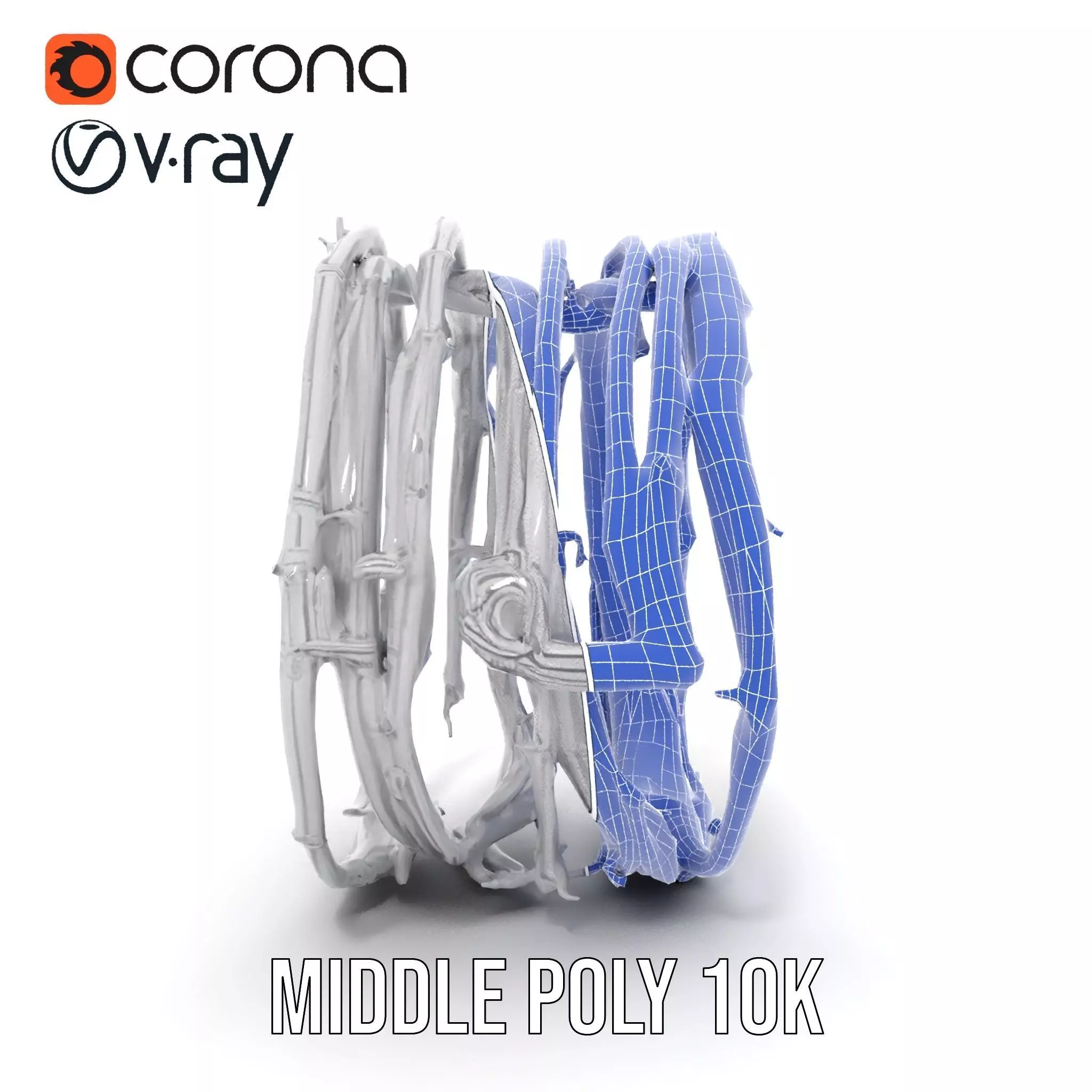 Steel Barbed Wire model pack Low-poly 3D model_29