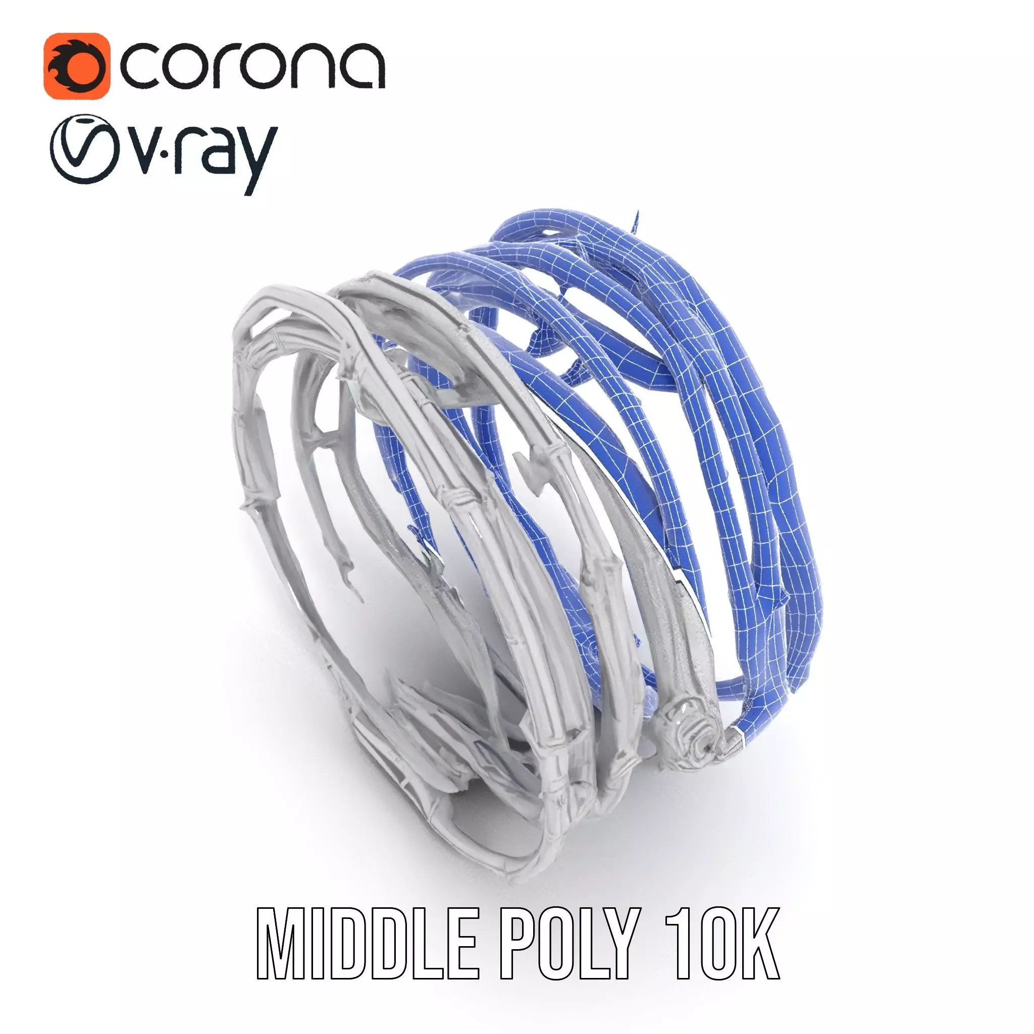 Steel Barbed Wire model pack Low-poly 3D model_13