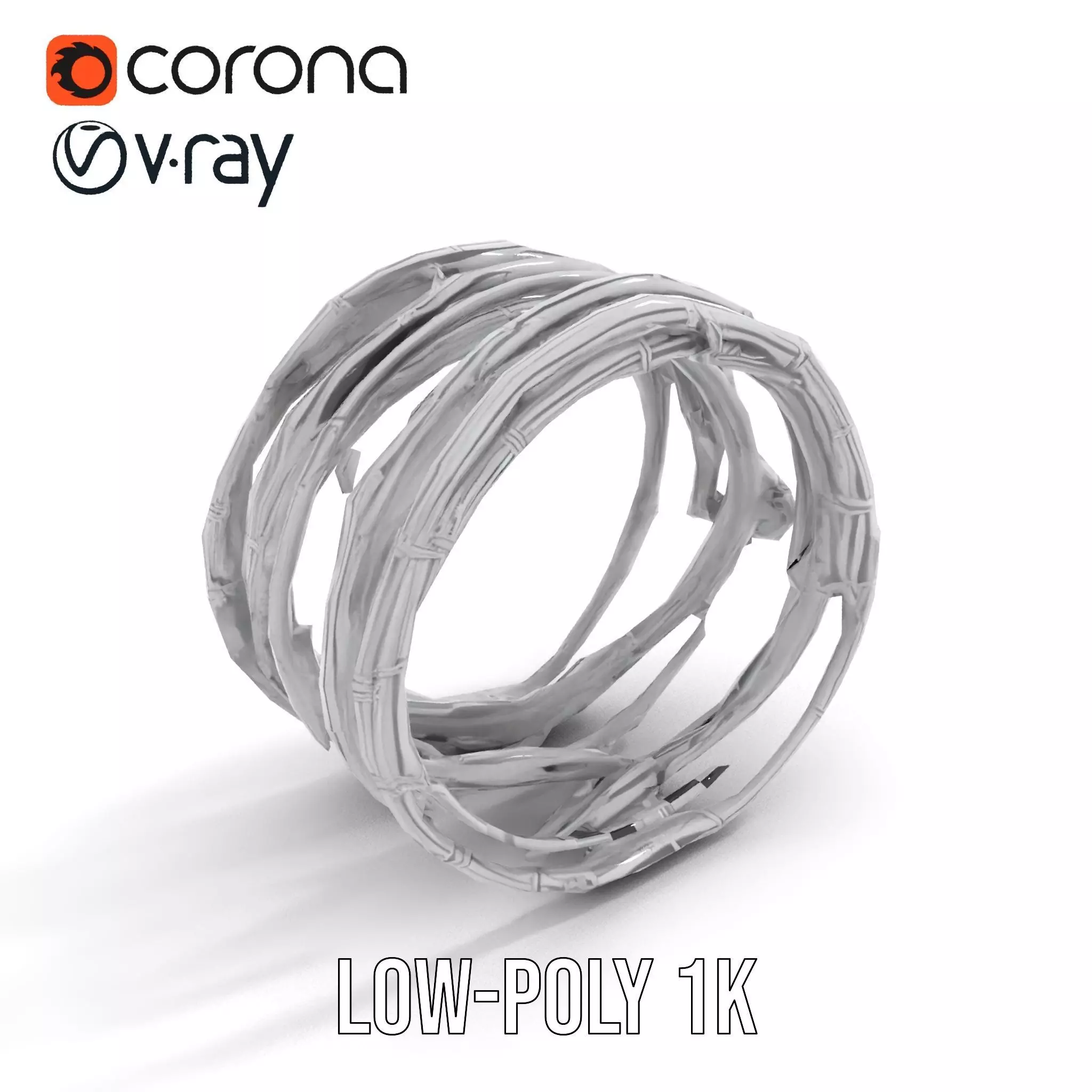 Steel Barbed Wire model pack Low-poly 3D model_14