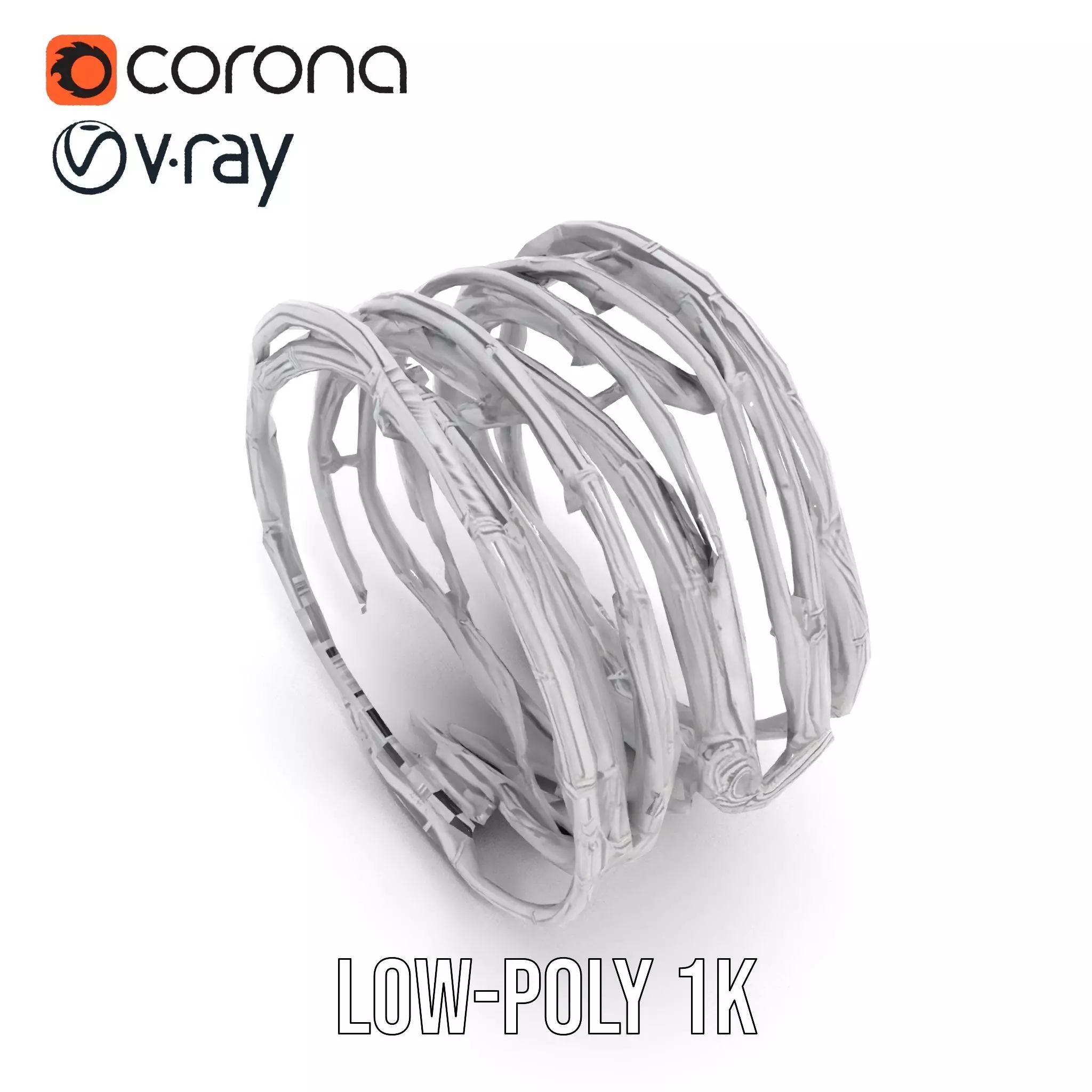 Steel Barbed Wire model pack Low-poly 3D model_9