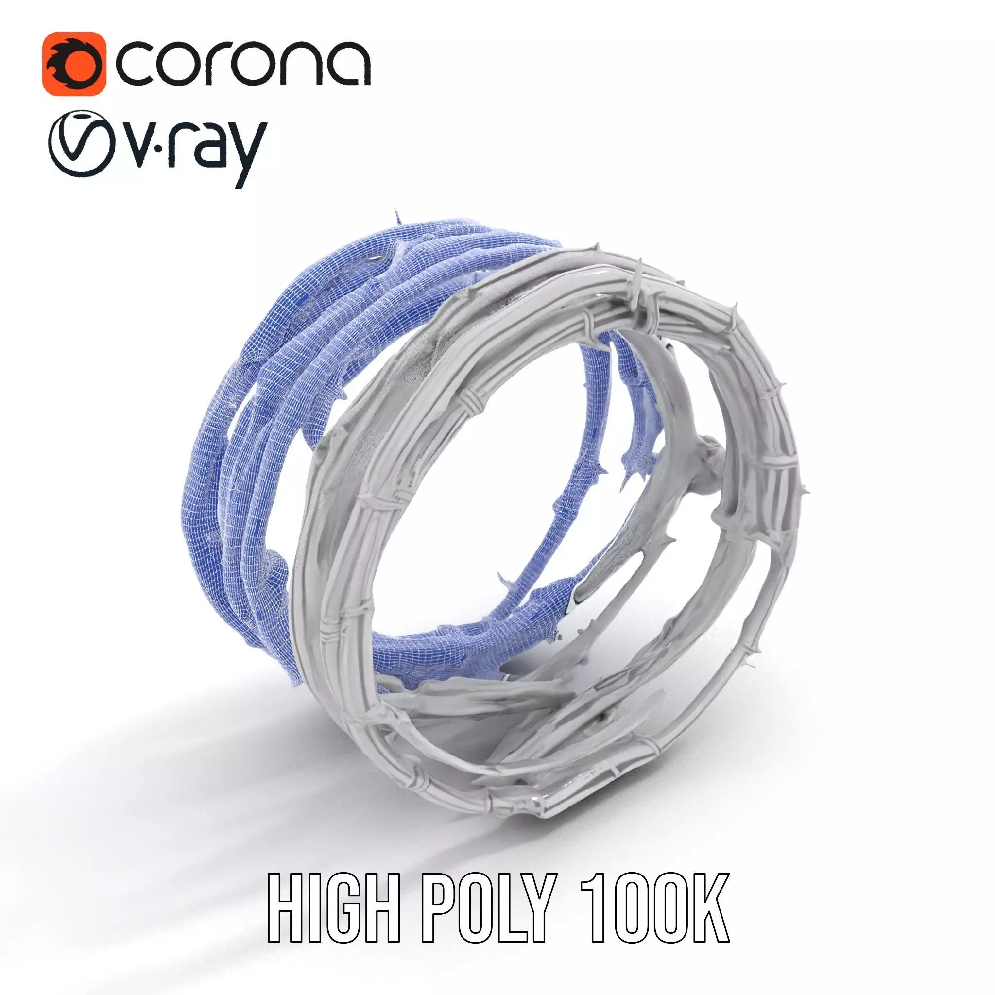 Steel Barbed Wire model pack Low-poly 3D model_33