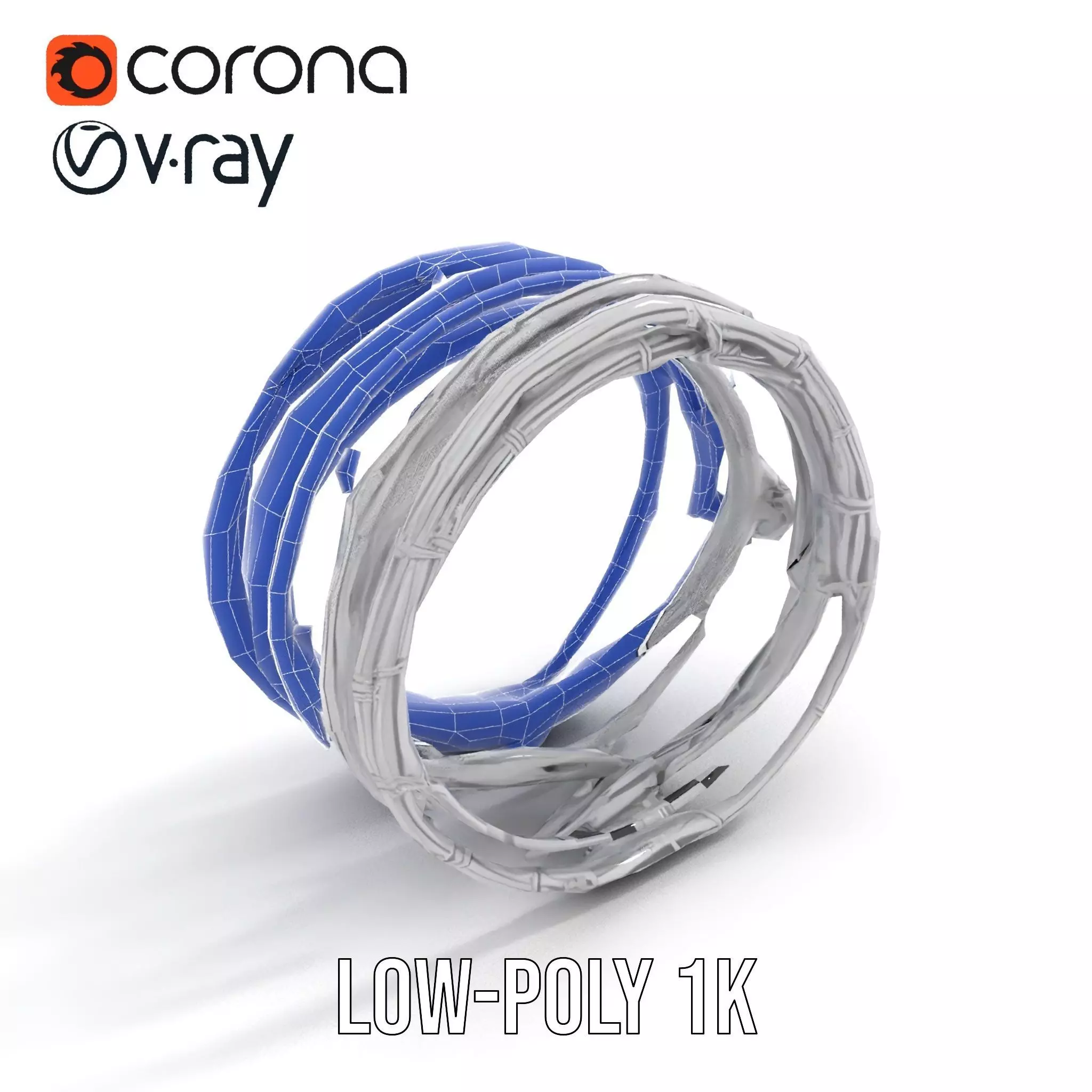 Steel Barbed Wire model pack Low-poly 3D model_16