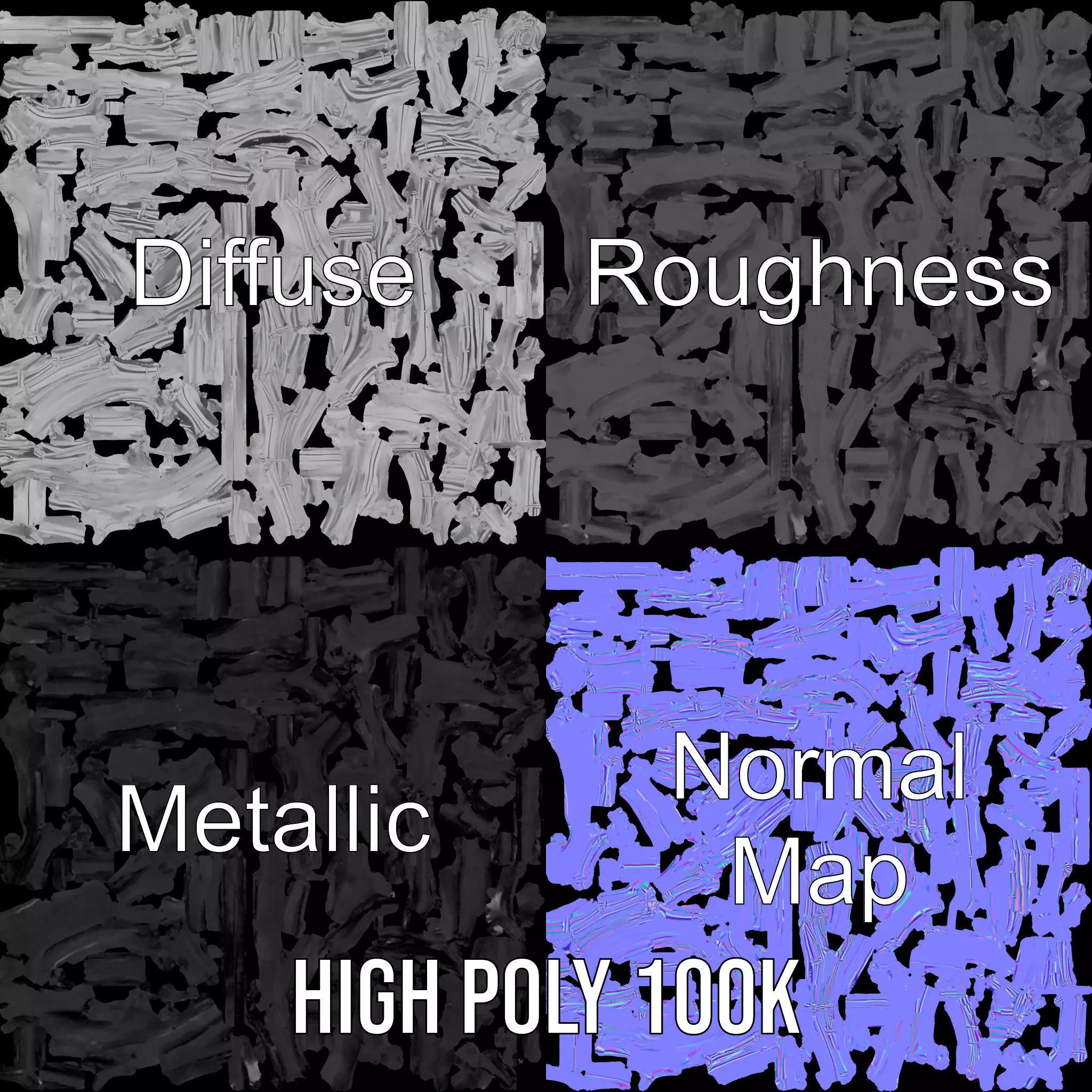 Steel Barbed Wire model pack Low-poly 3D model_3