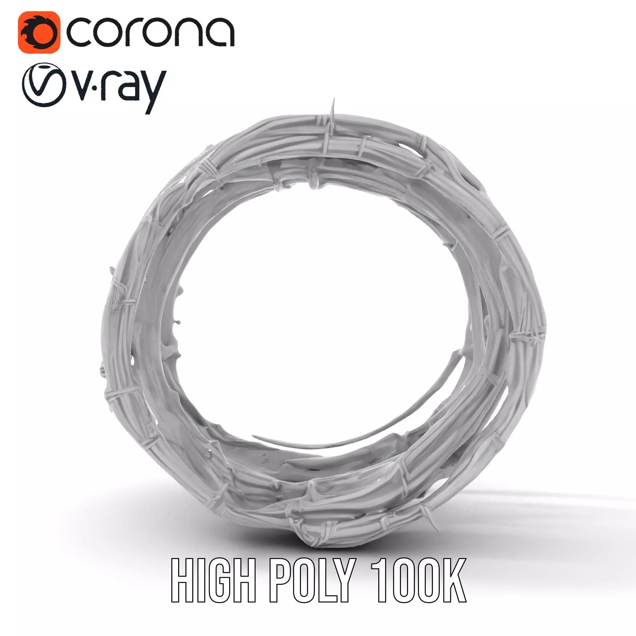 Steel Barbed Wire model pack Low-poly 3D model_20