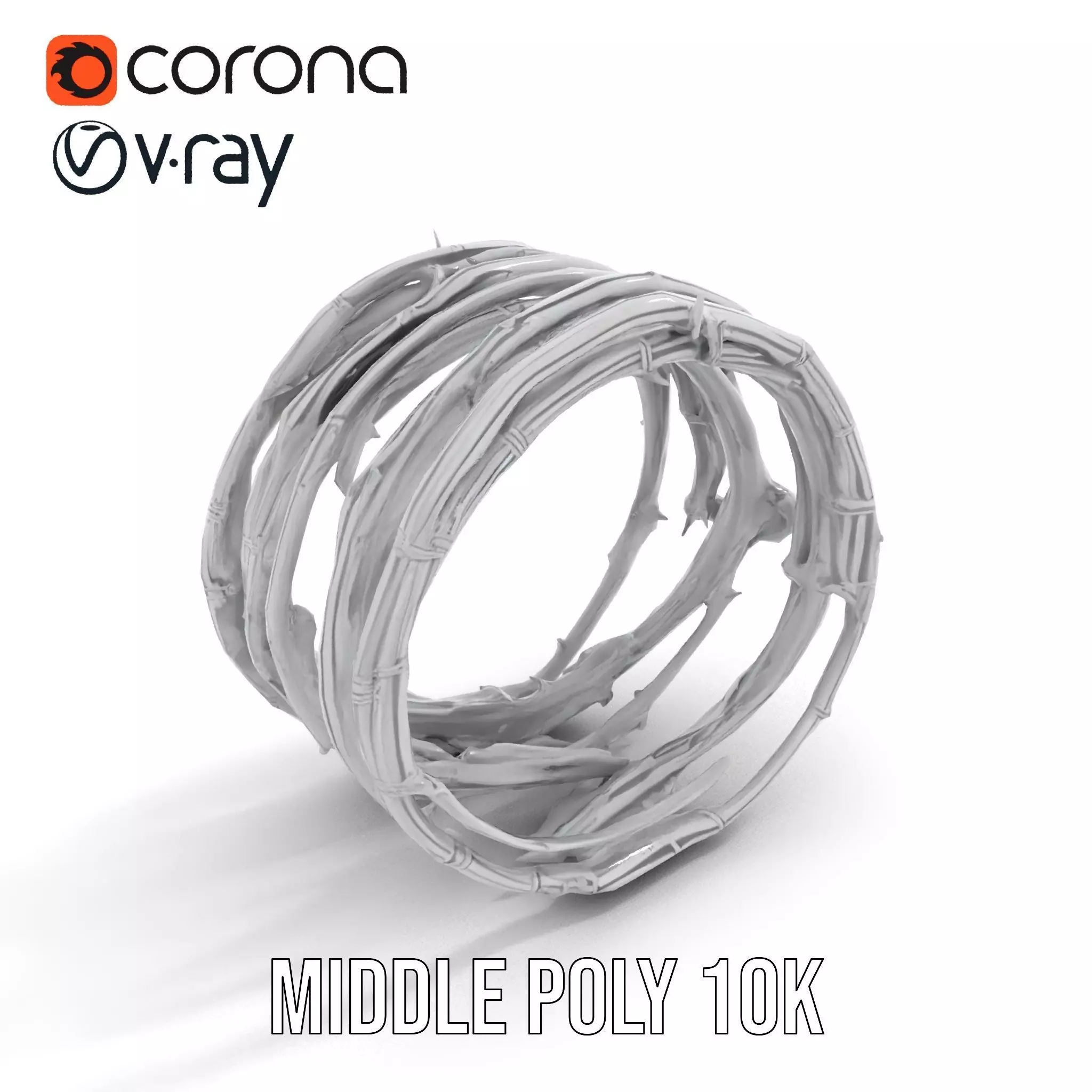 Steel Barbed Wire model pack Low-poly 3D model_18
