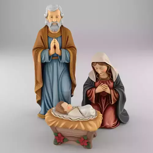 Holy Family Nativity Set STL 3D print model