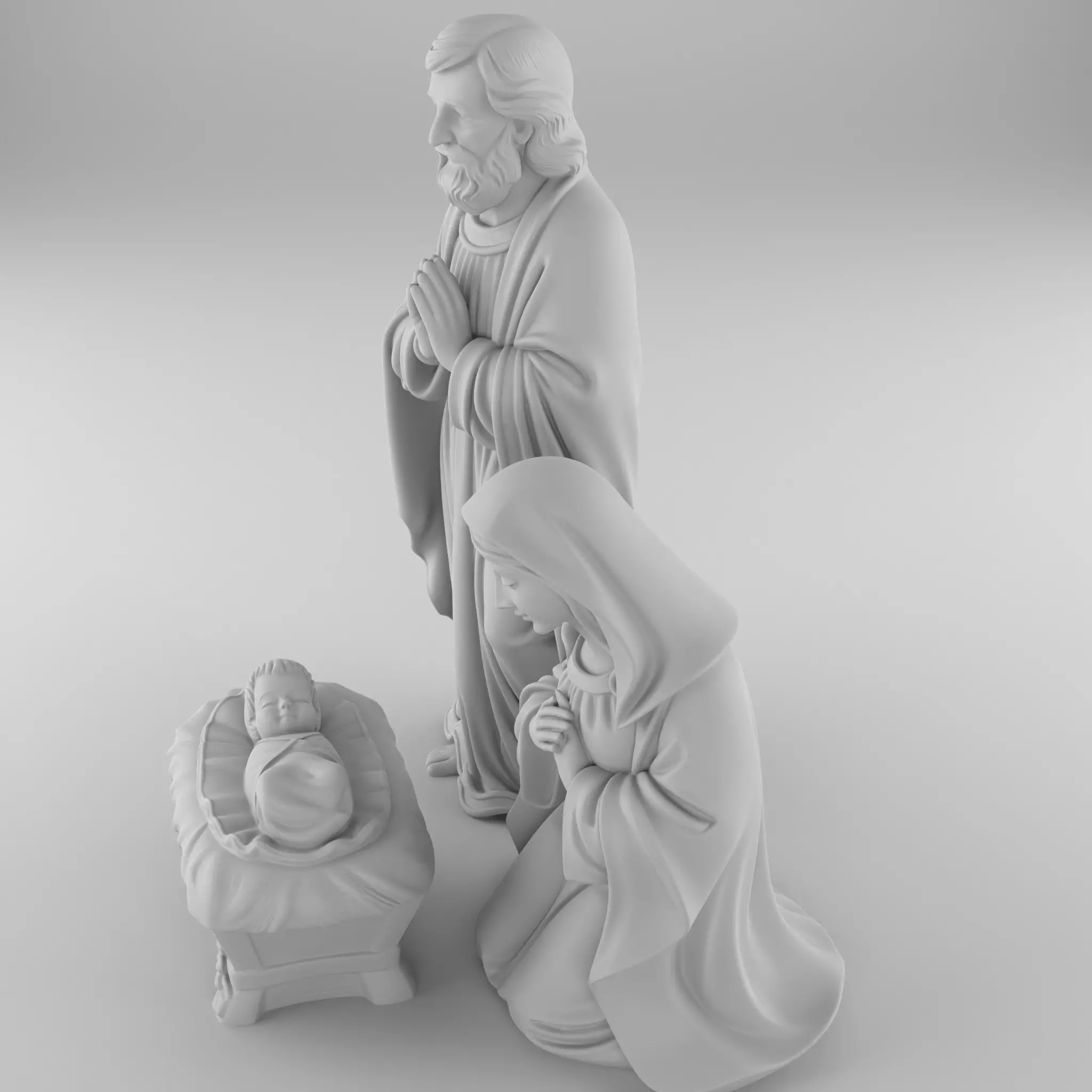 Holy Family Nativity Set STL 3D print model_4