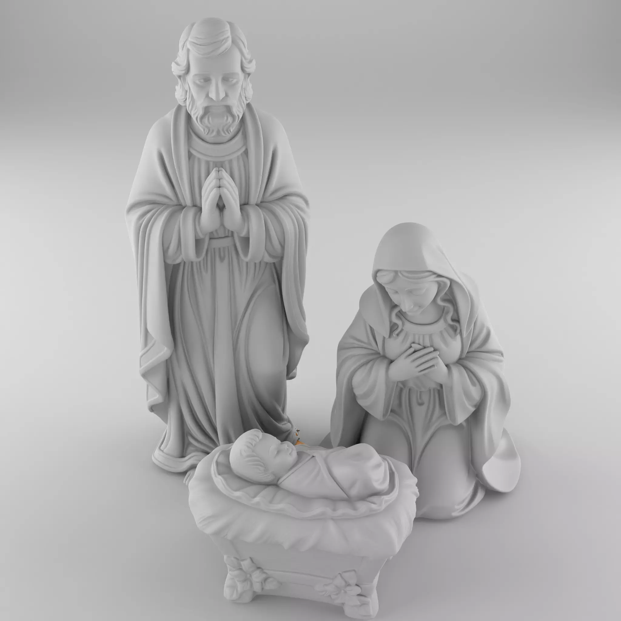 Holy Family Nativity Set STL 3D print model_3