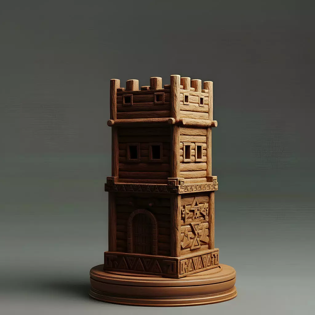 Native American Rook Chess Piece 3D print model