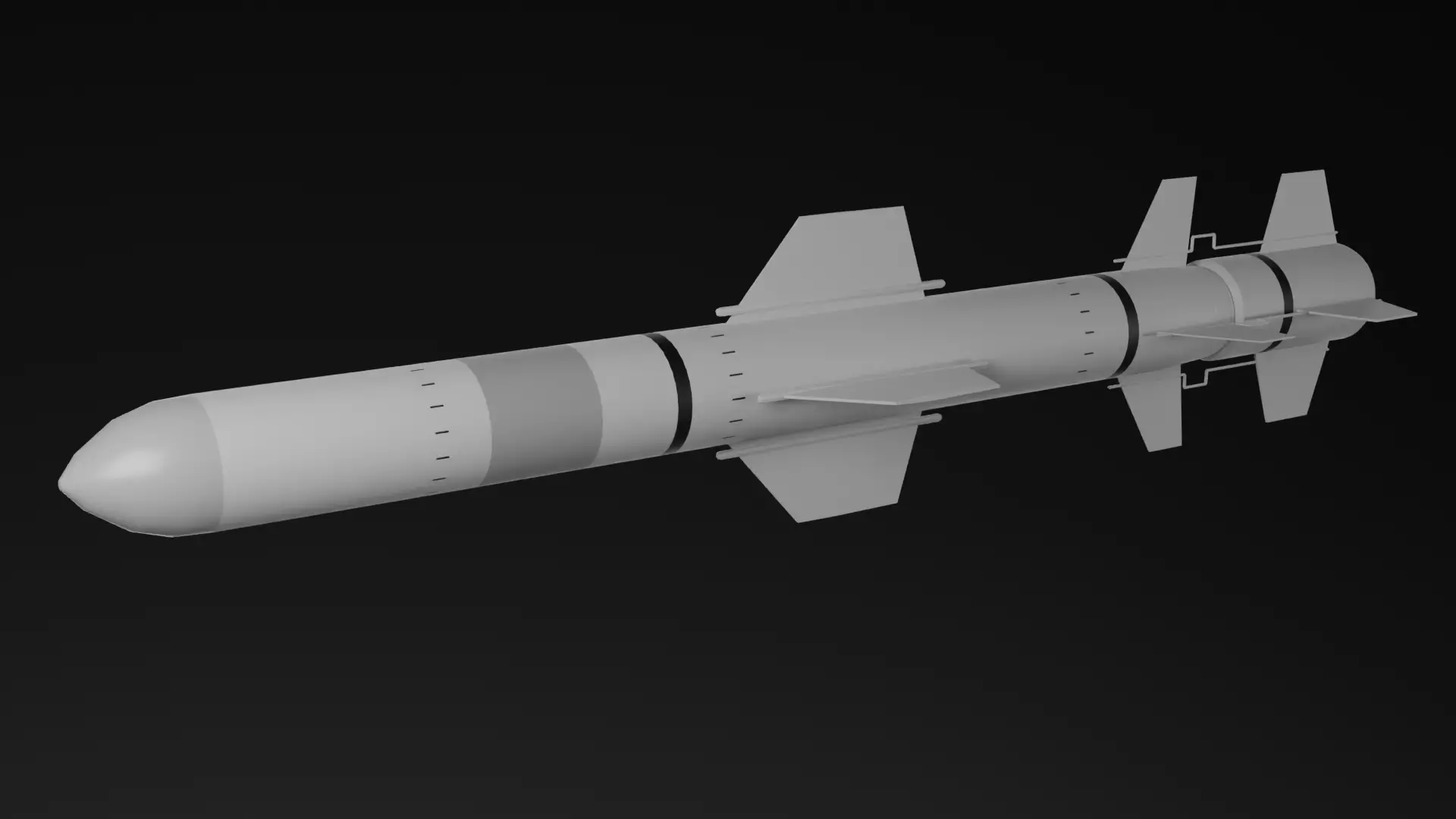 RGM-84 Harpoon Low Poly Game Ready Free low-poly 3D model_0