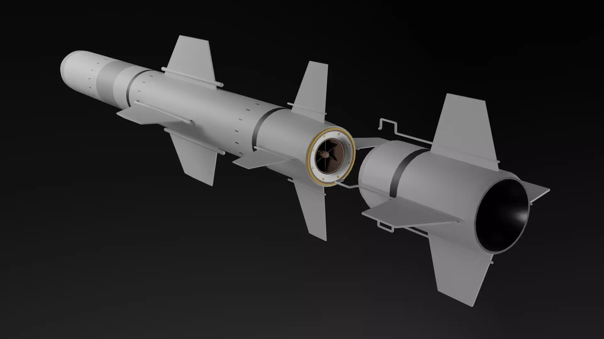 RGM-84 Harpoon Low Poly Game Ready Free low-poly 3D model_1