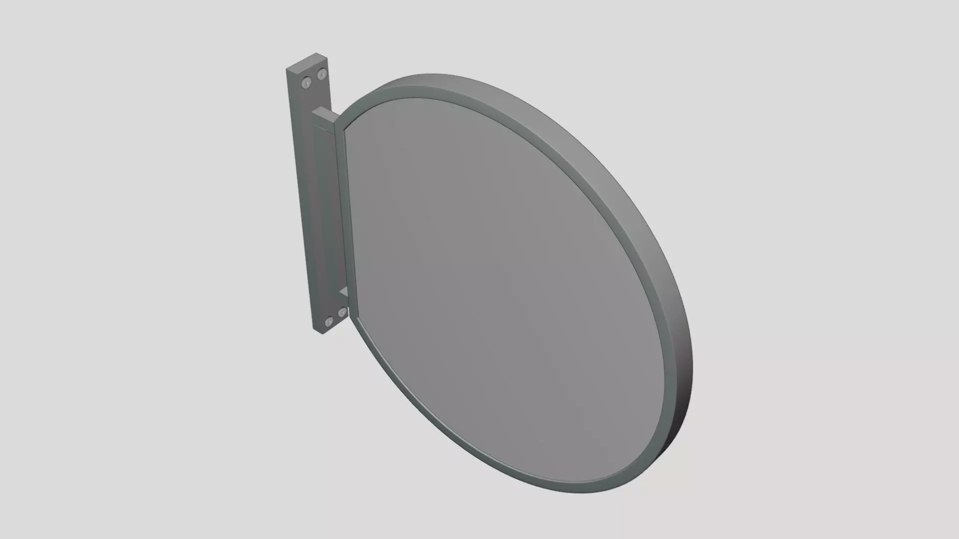 Signboard Oval - Geometry Only No Textures No Materials 3D model_5