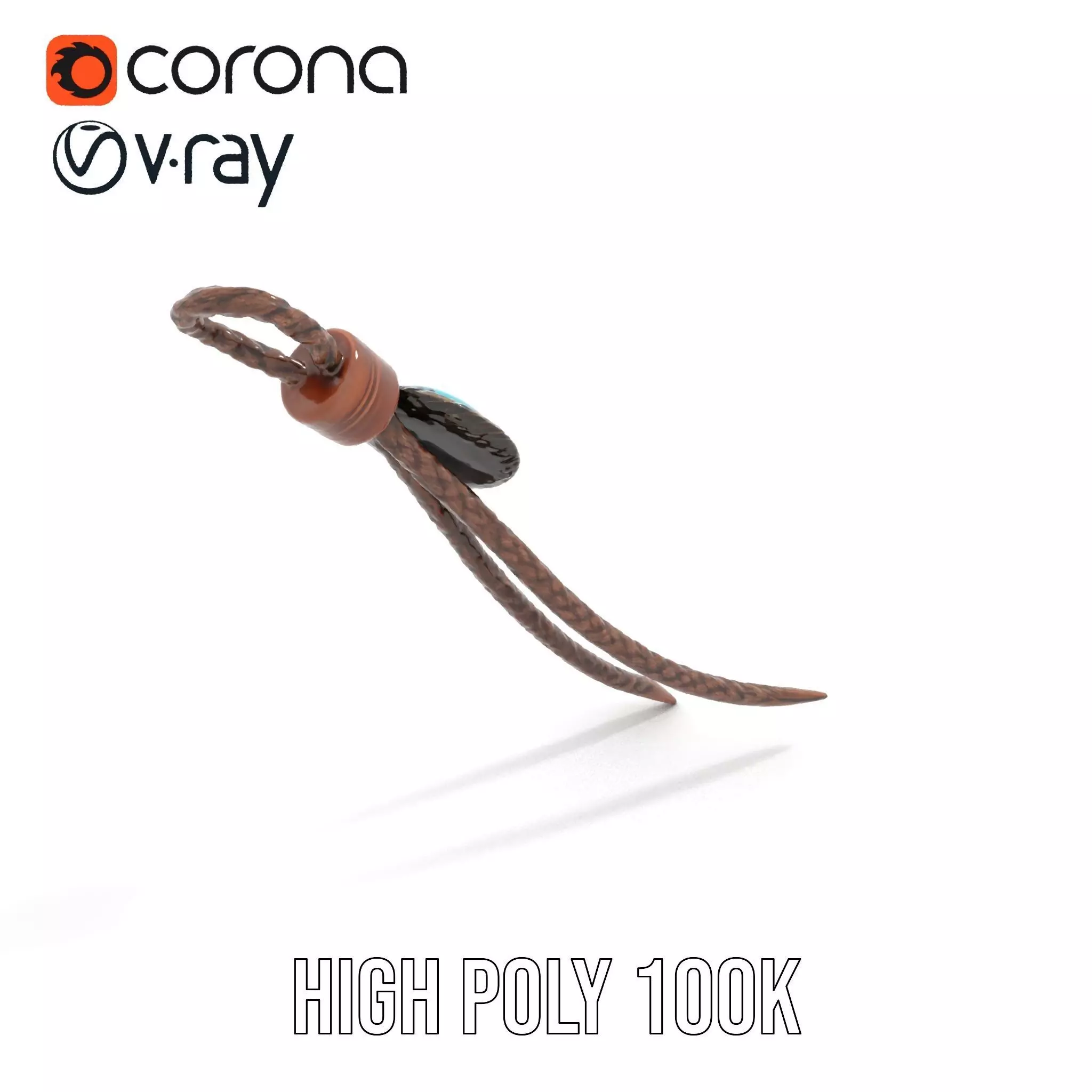 Turquoise Leather Bolo Tie model pack Low-poly 3D model_15