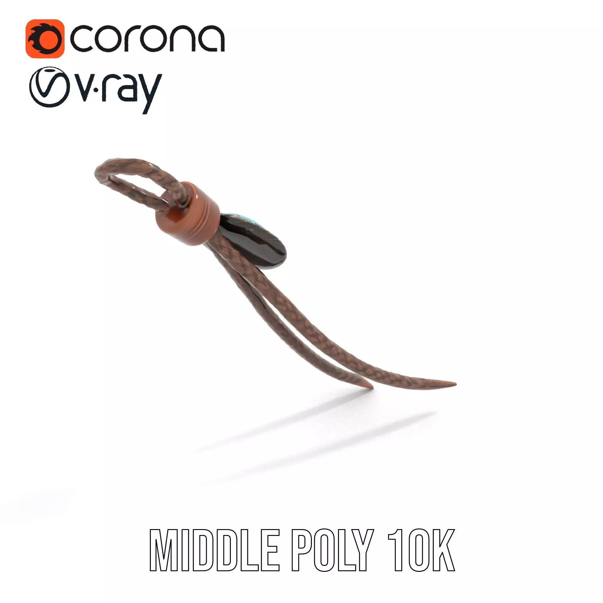 Turquoise Leather Bolo Tie model pack Low-poly 3D model_5