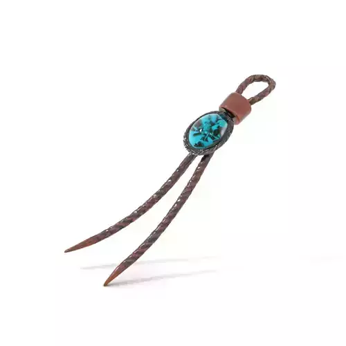 Turquoise Leather Bolo Tie model pack