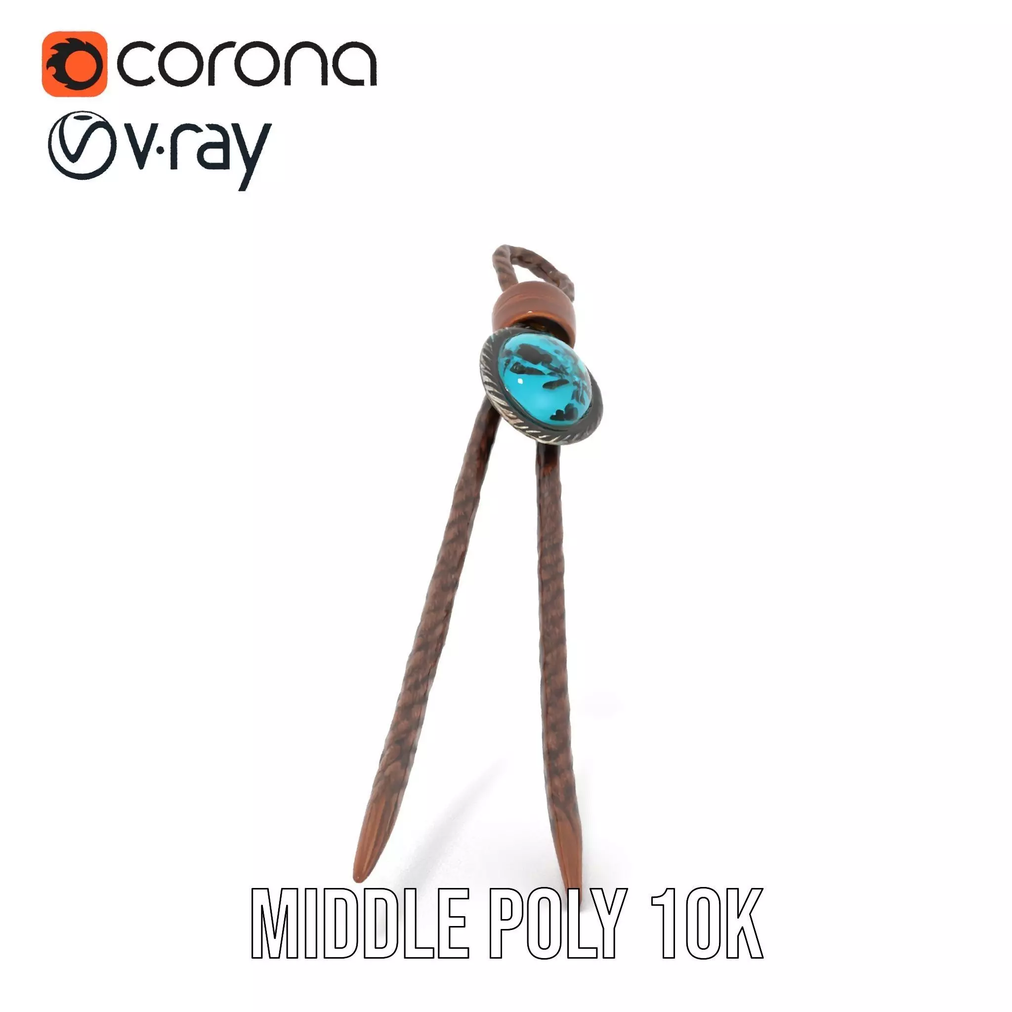 Turquoise Leather Bolo Tie model pack Low-poly 3D model_24