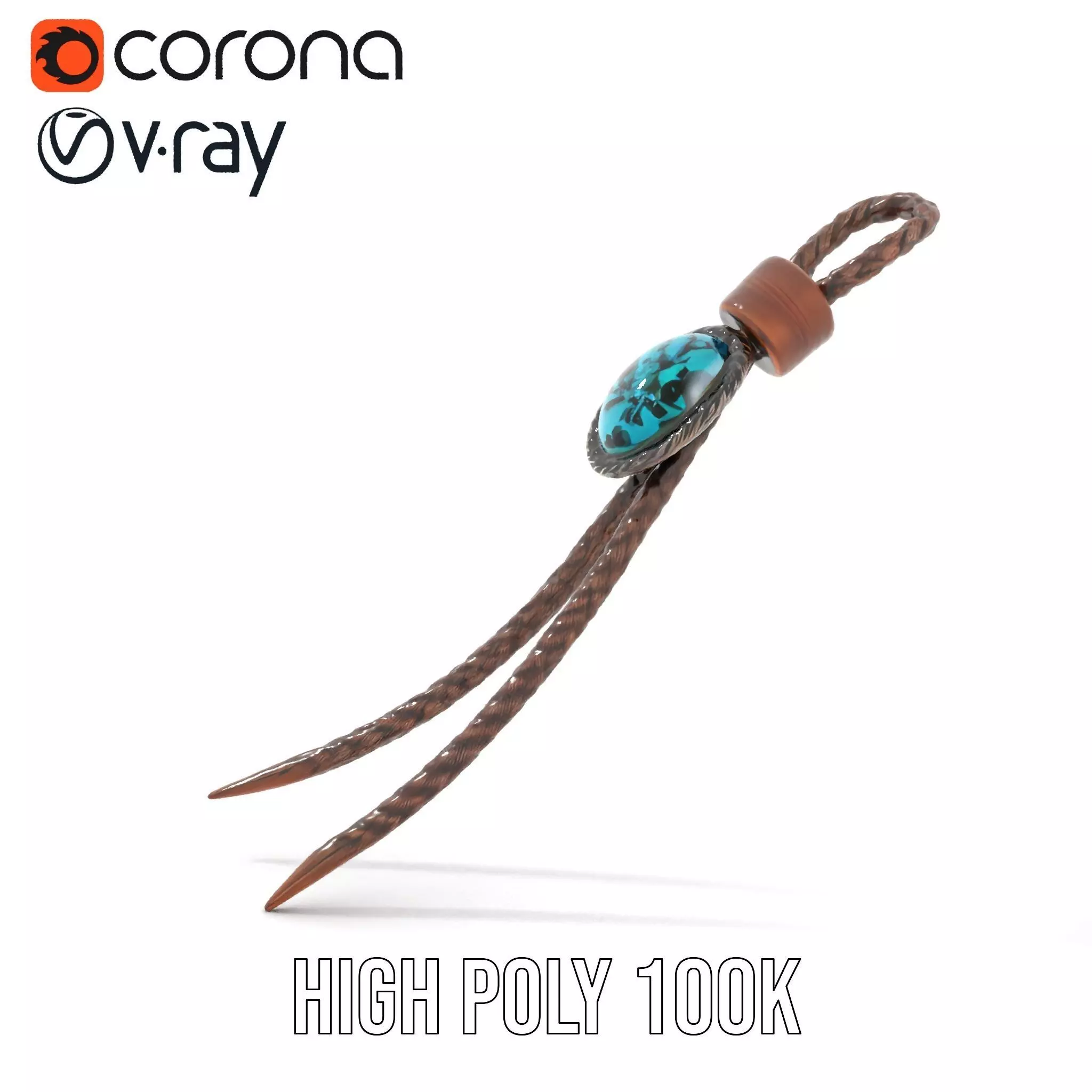 Turquoise Leather Bolo Tie model pack Low-poly 3D model_21