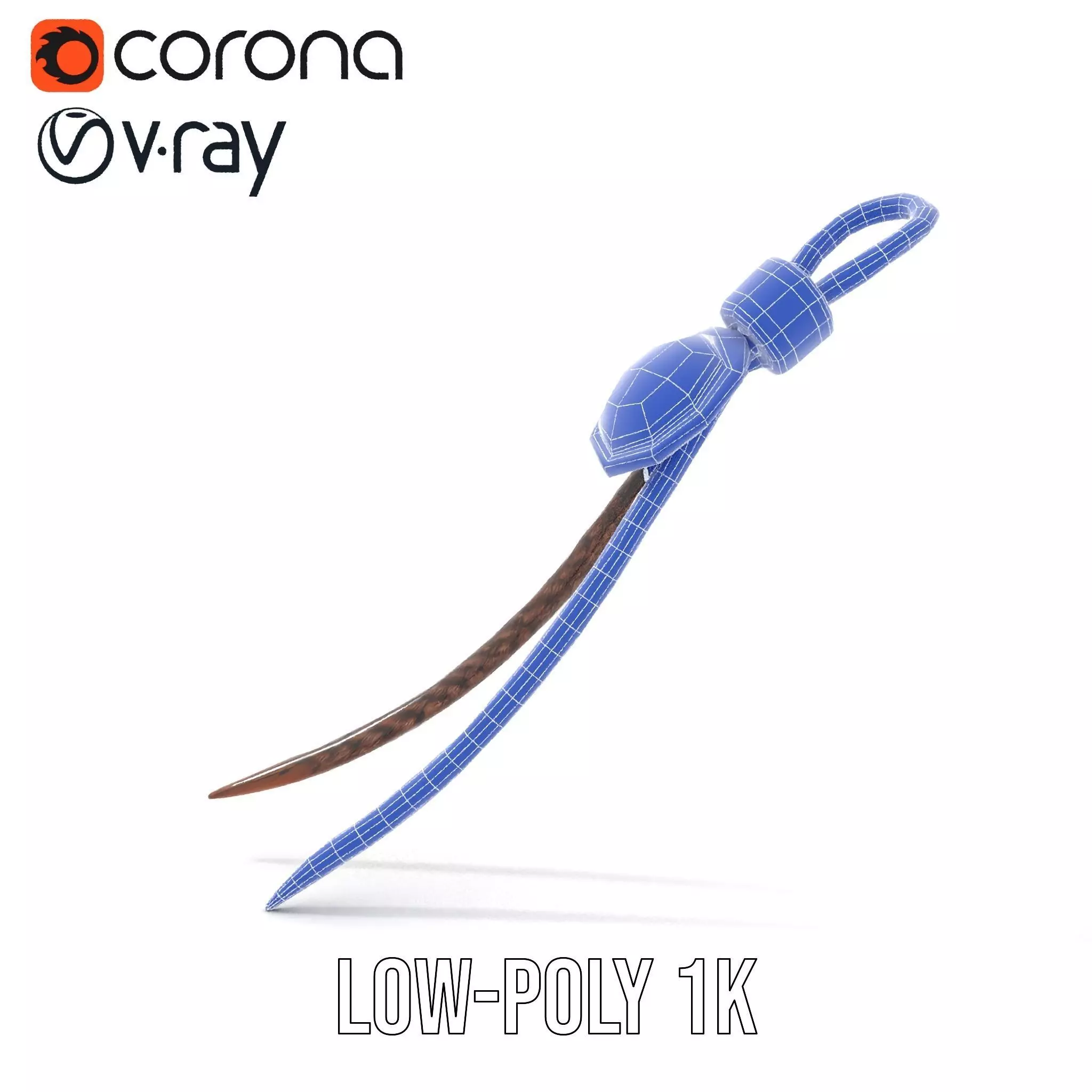 Turquoise Leather Bolo Tie model pack Low-poly 3D model_7