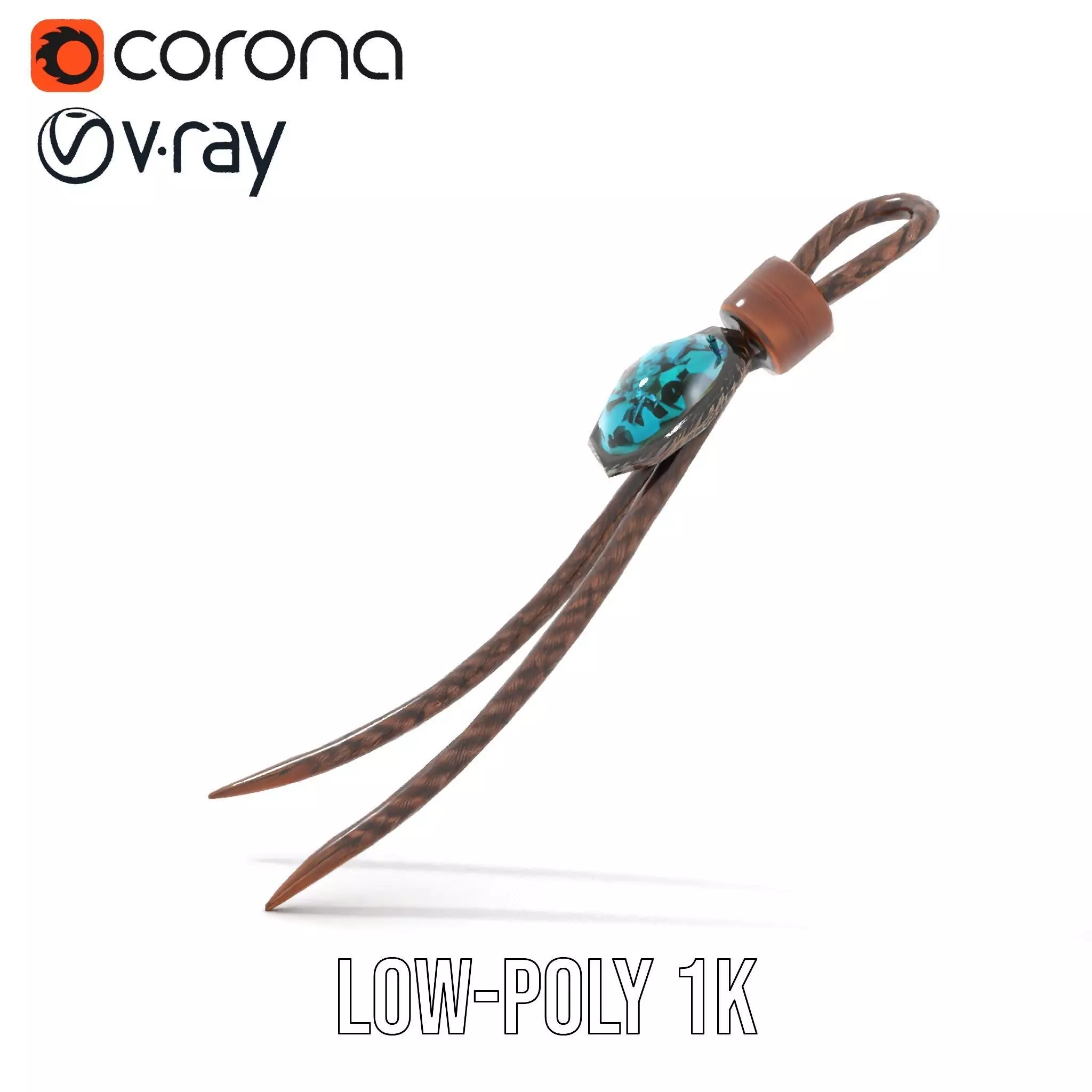 Turquoise Leather Bolo Tie model pack Low-poly 3D model_23
