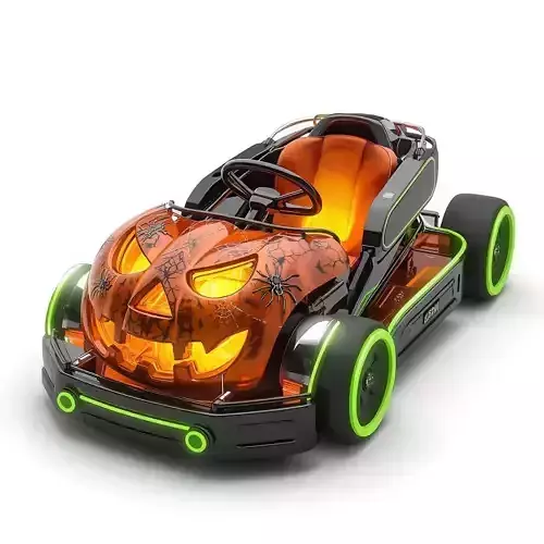 Jack O Lantern Racing Kart 3D Model  Spooky Speed Racer