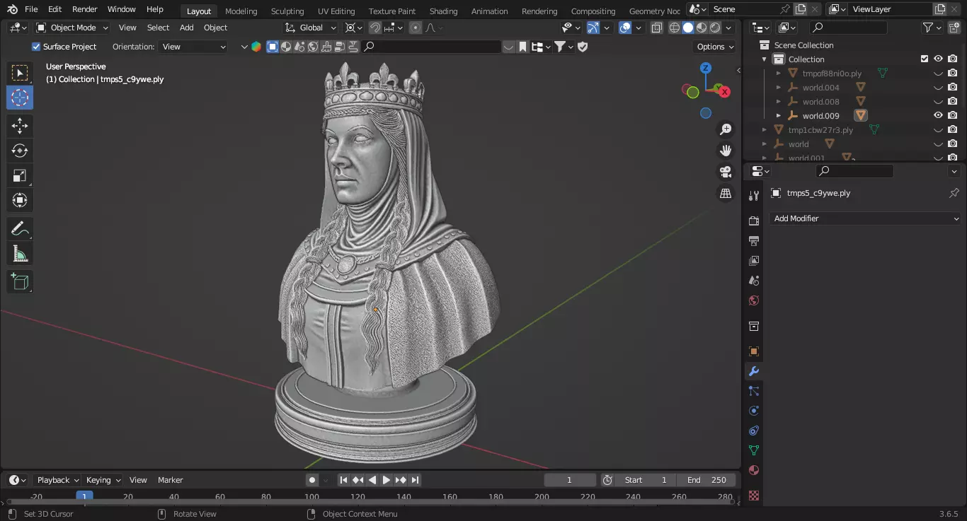 Medieval British Queen Guinevere Chess Piece 3D print model_1