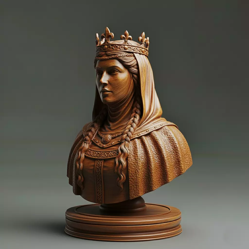 Medieval British Queen Guinevere Chess Piece 3D print model_0