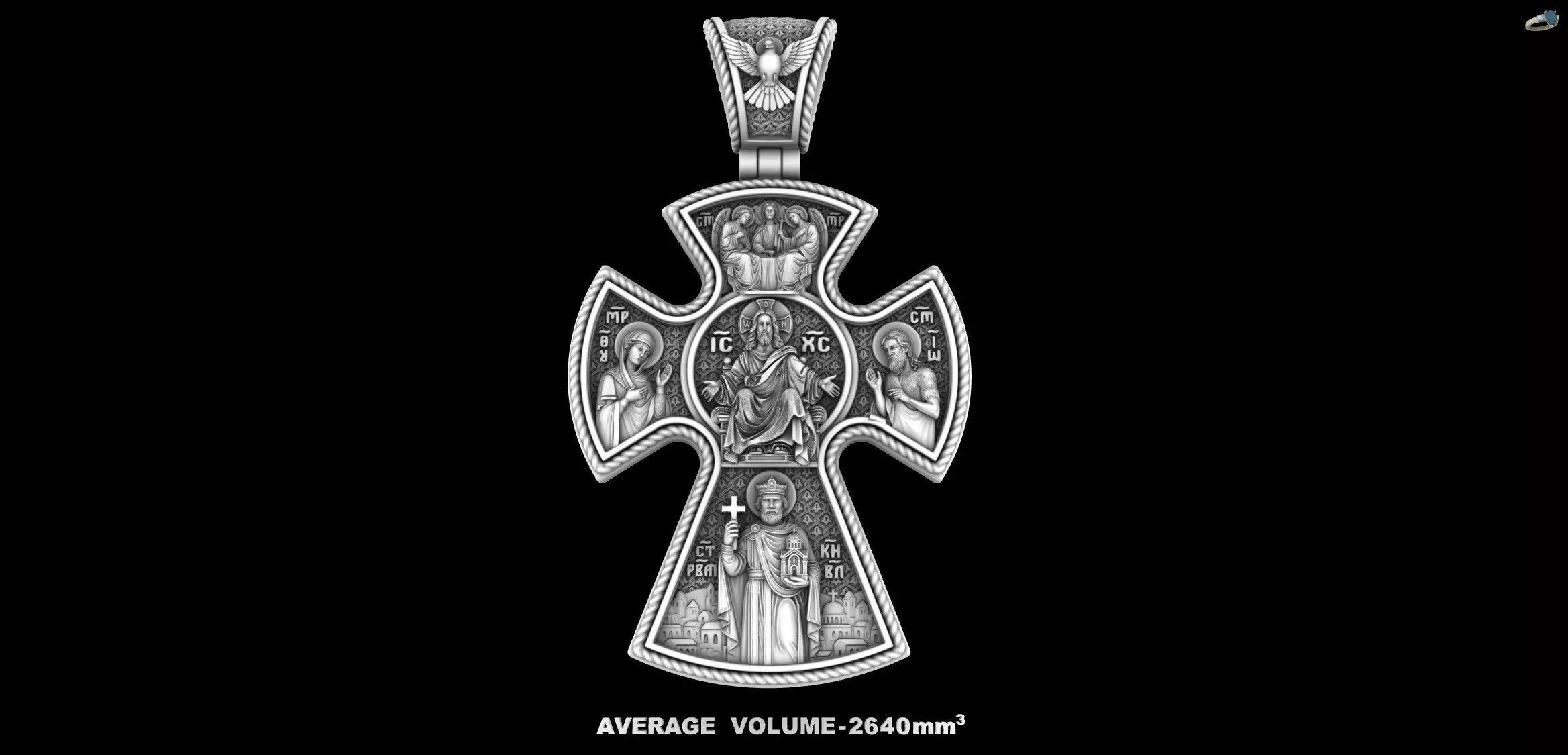 Deesis and the Saints and Archangels Orthodox Christian Cross 3D print model_13
