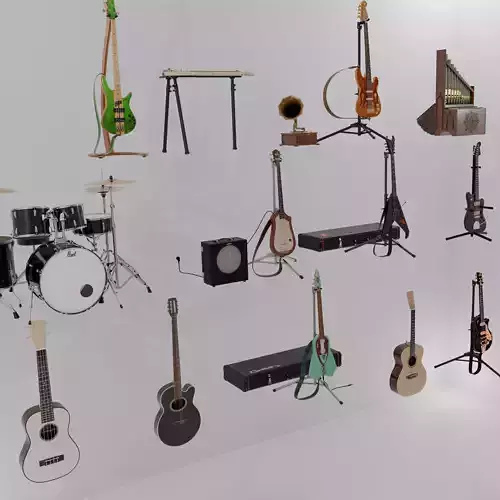 14 Realistic Musical Instruments Collection