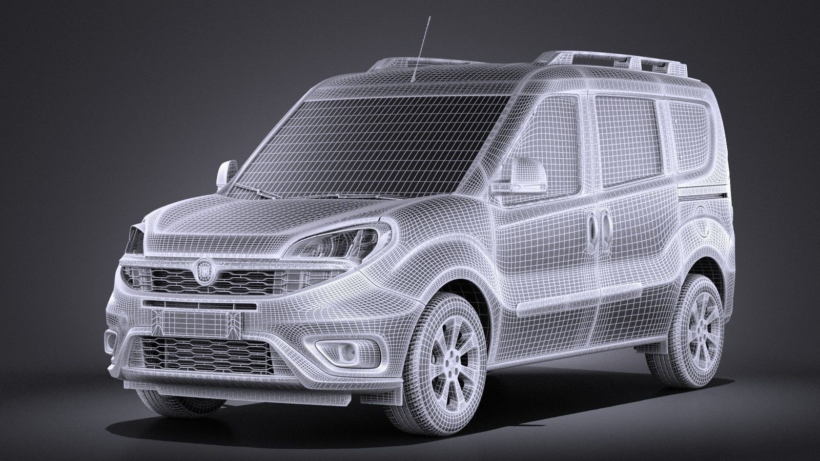 Fiat Doblo Passenger 2015 VRAY 3D model_12