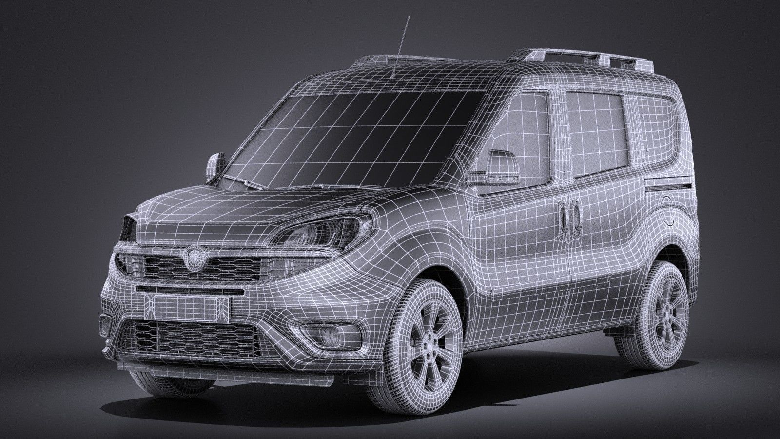 Fiat Doblo Passenger 2015 VRAY 3D model_14