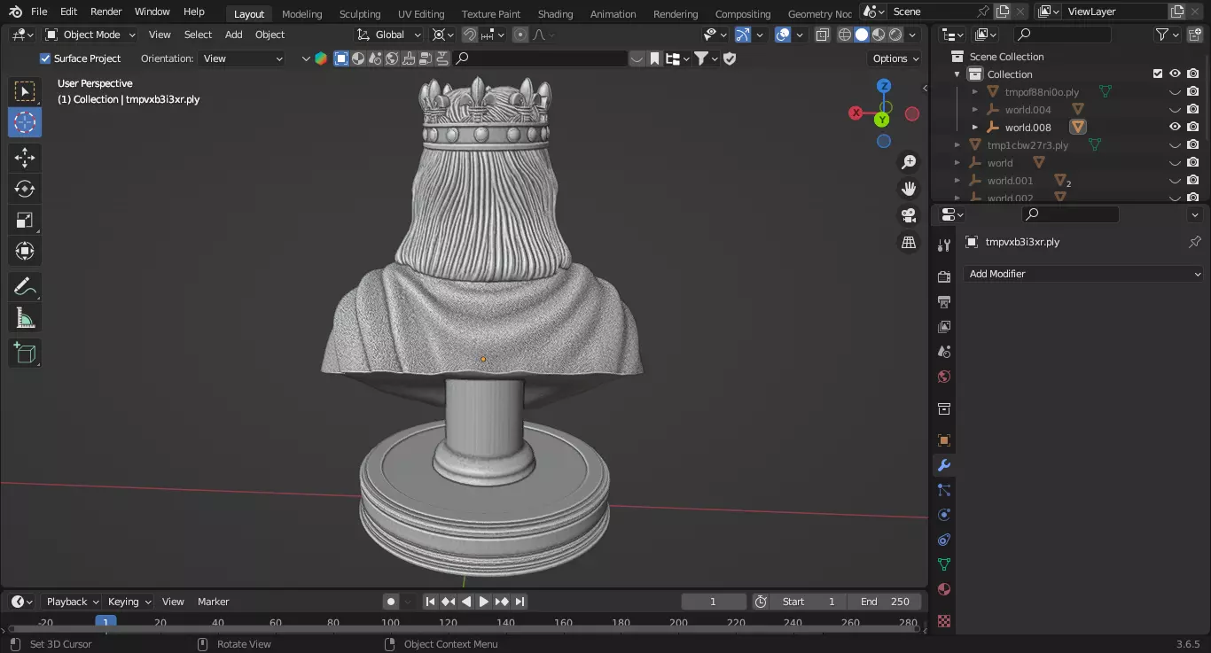 Medieval British King Arthur Chess Piece 3D print model_6