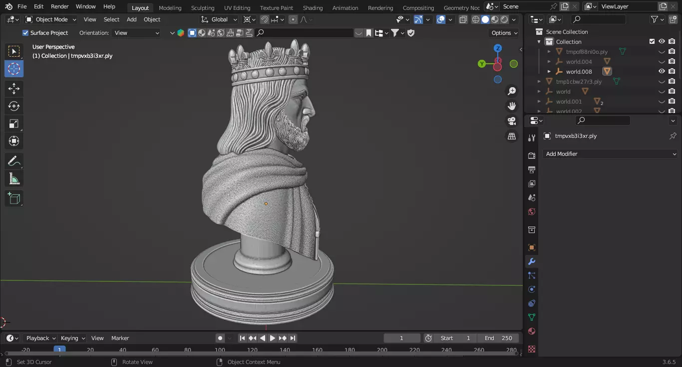 Medieval British King Arthur Chess Piece 3D print model_5