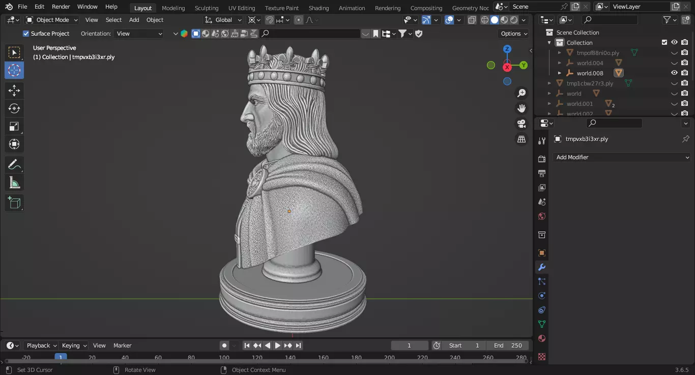 Medieval British King Arthur Chess Piece 3D print model_4