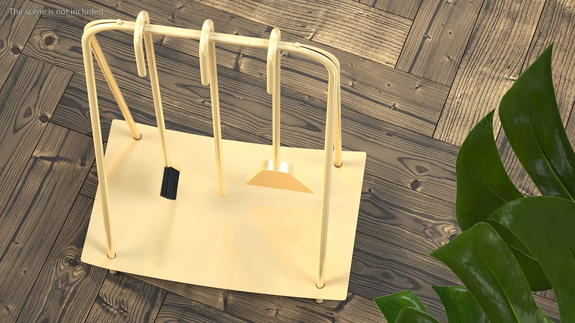 Port Fireplace Tools Brass 3D model_4