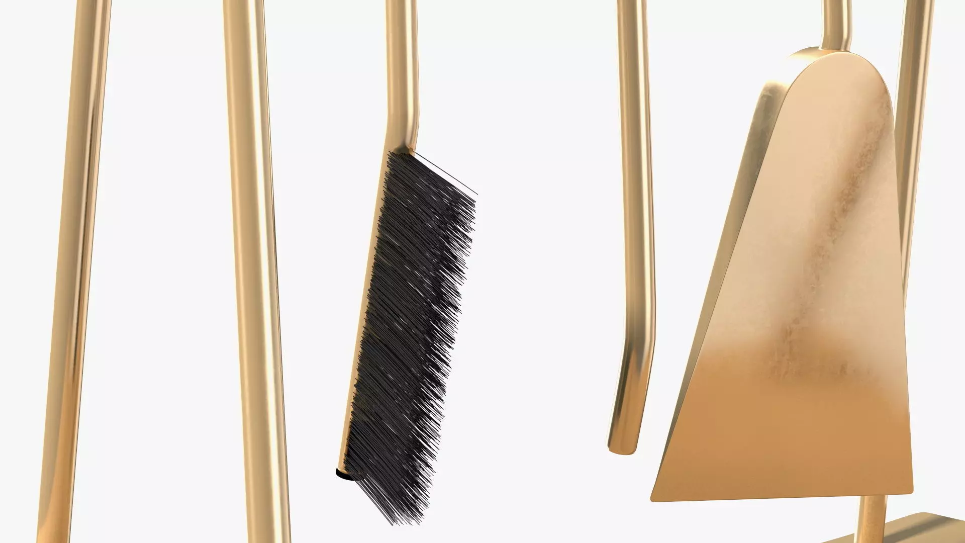 Port Fireplace Tools Brass 3D model_11