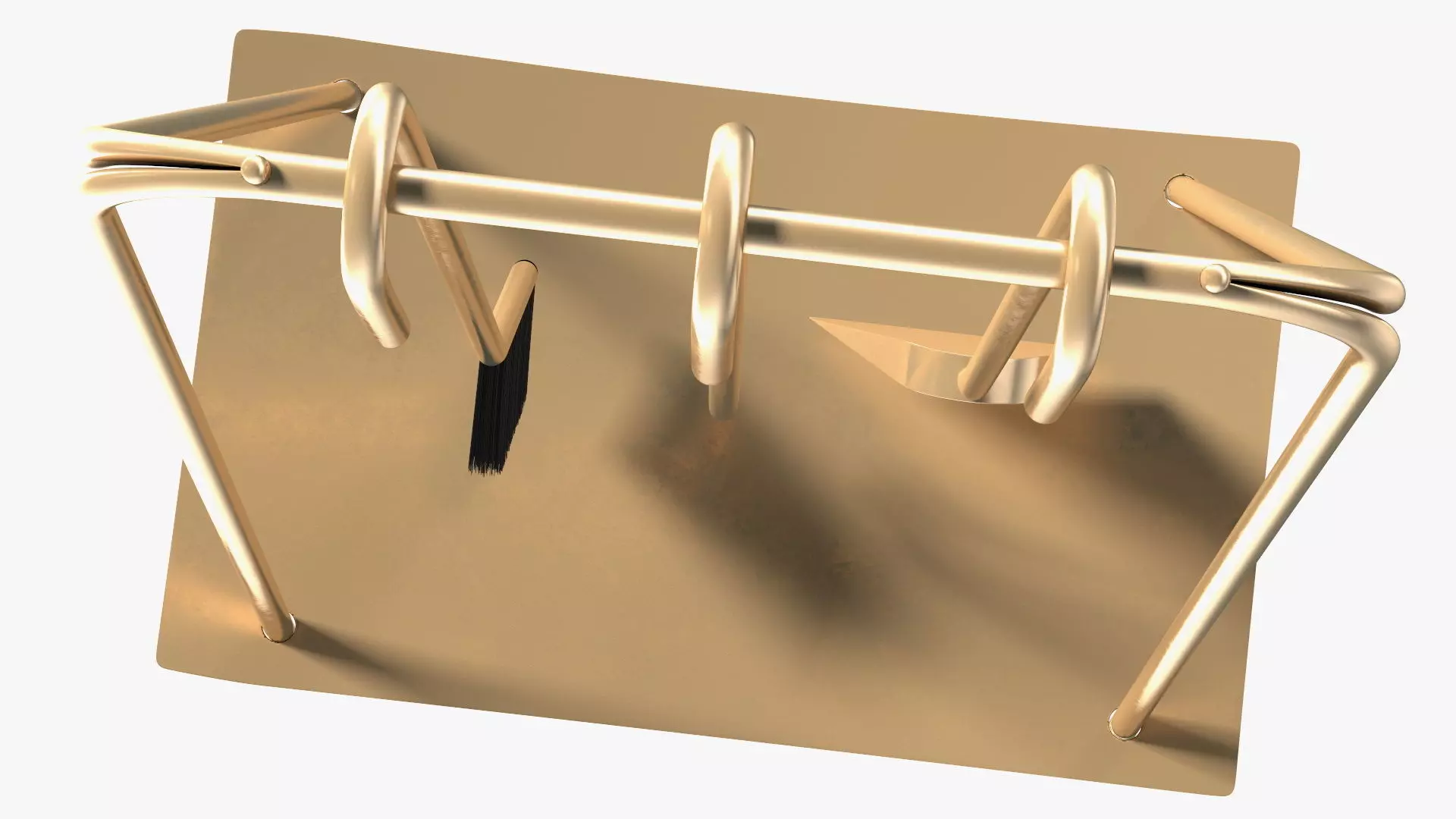 Port Fireplace Tools Brass 3D model_8