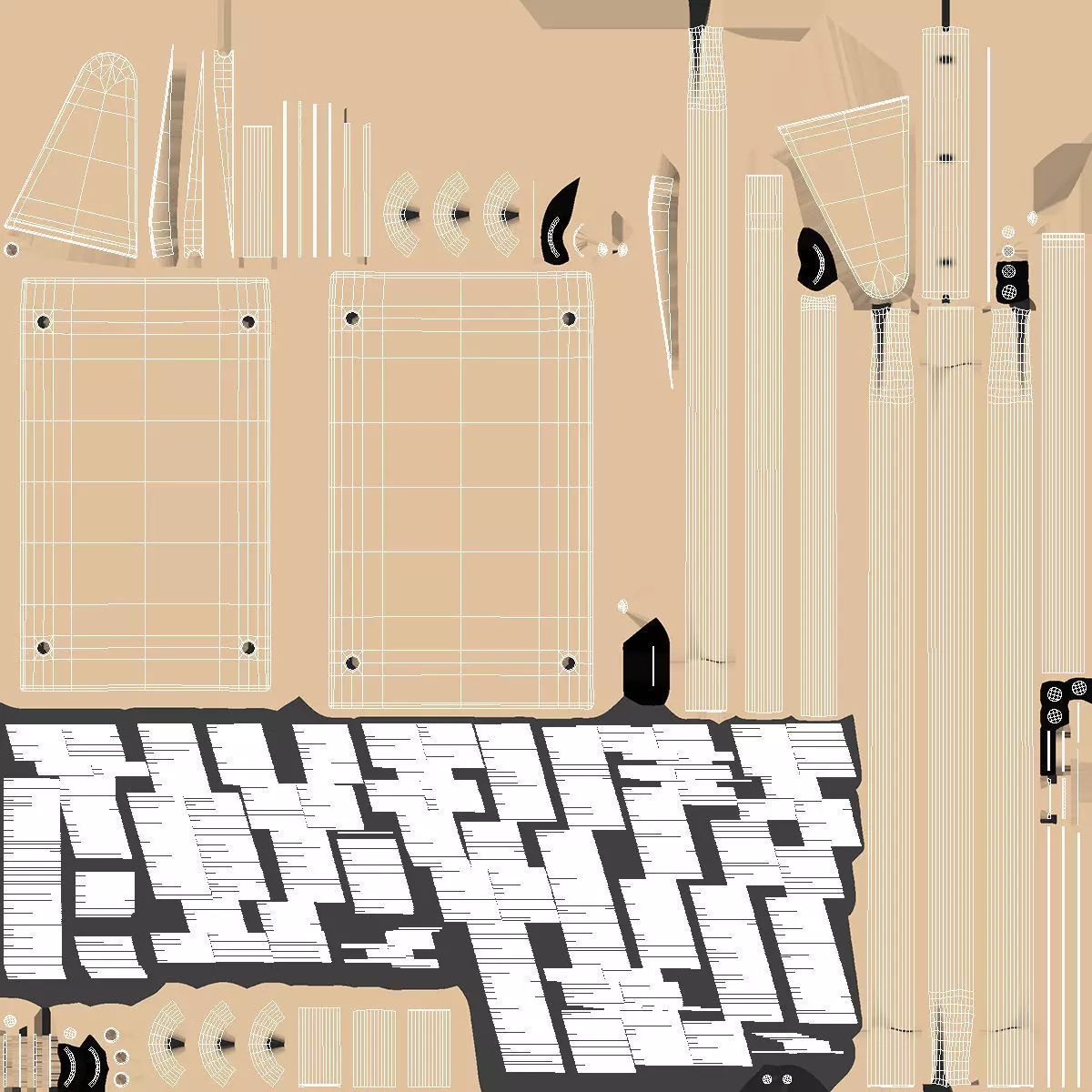 Port Fireplace Tools Brass 3D model_17