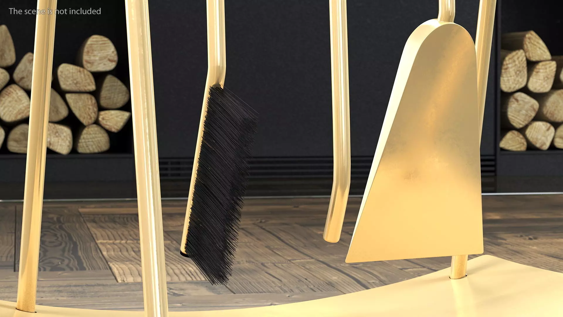 Port Fireplace Tools Brass 3D model_3