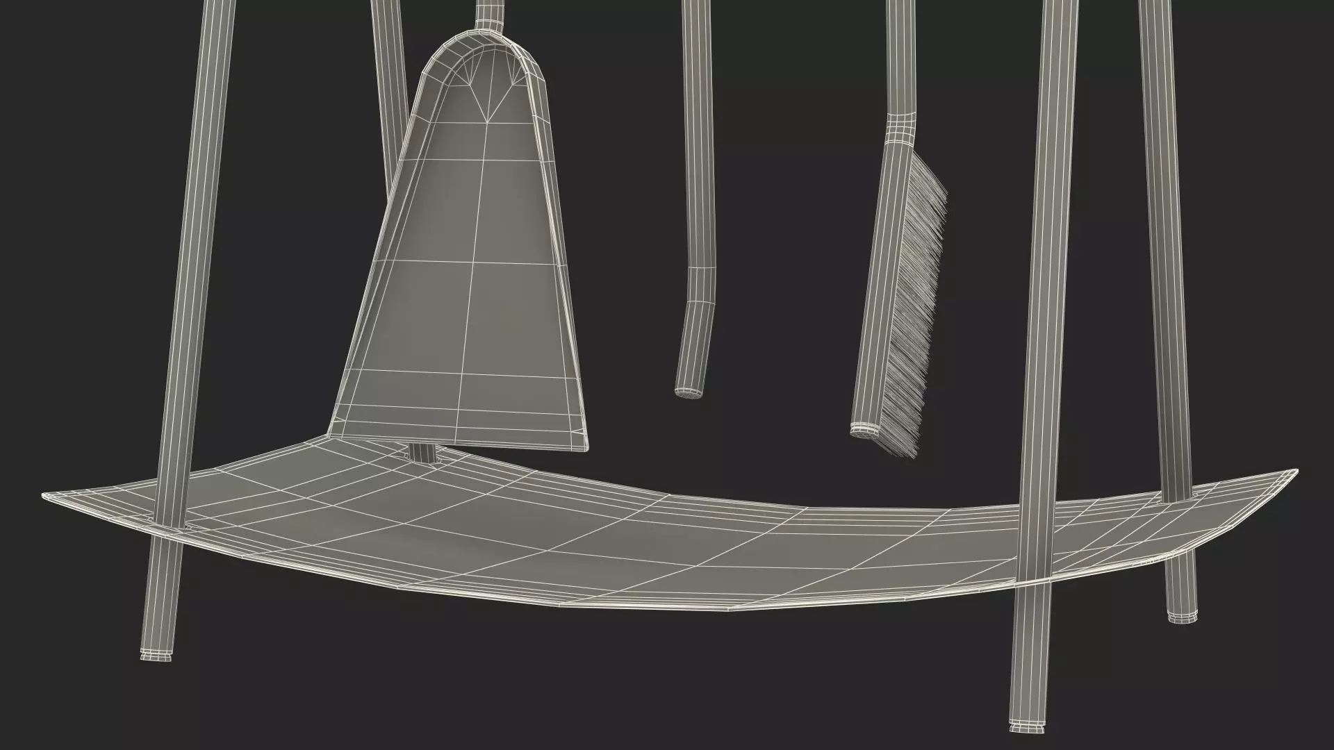 Port Fireplace Tools Brass 3D model_27