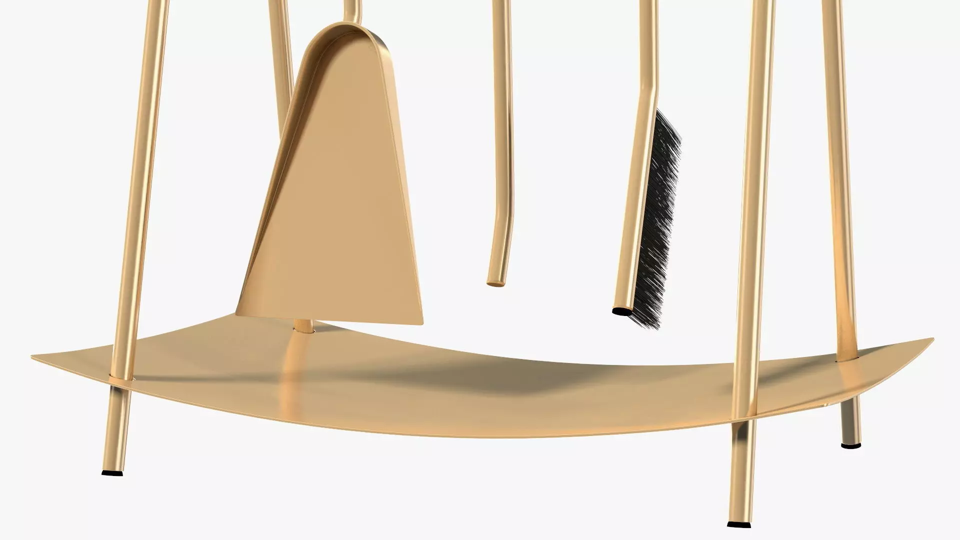 Port Fireplace Tools Brass 3D model_10