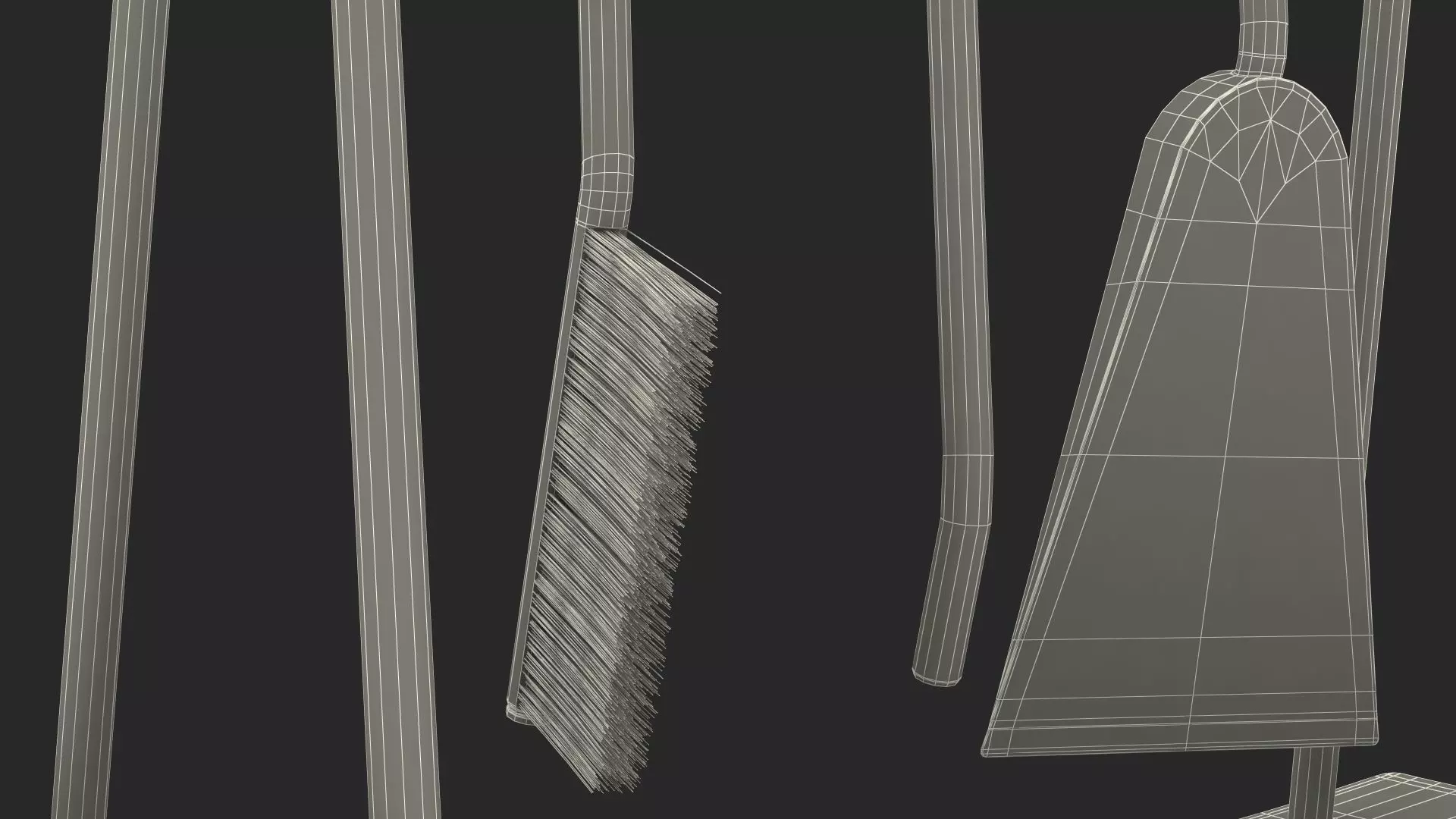 Port Fireplace Tools Brass 3D model_28