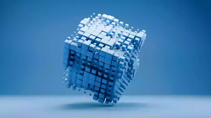 Sci-Fi Abstract Cube Animation Low-poly 3D model