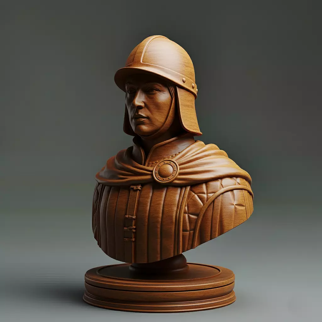 Medieval British Soldier Pawn Chess Piece 3D print model_0