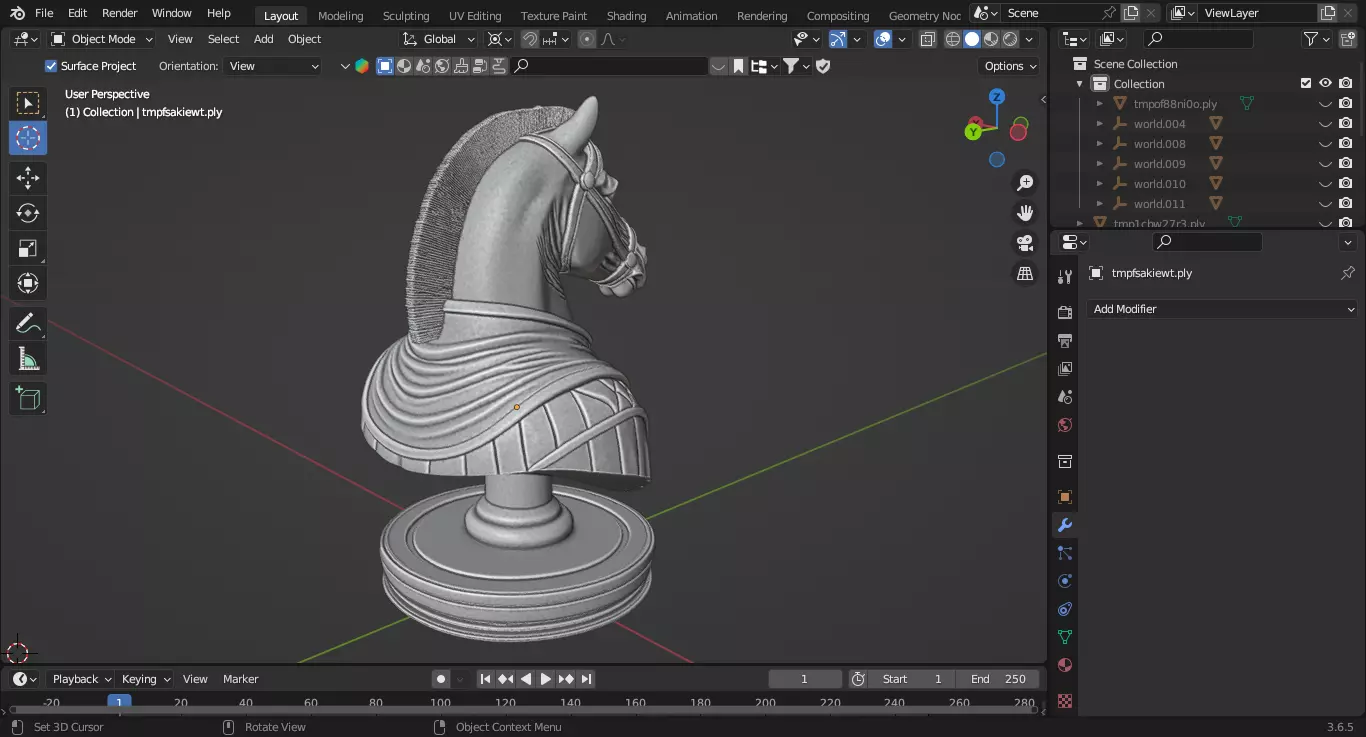 Medieval British Knight Chess Piece 3D print model_6