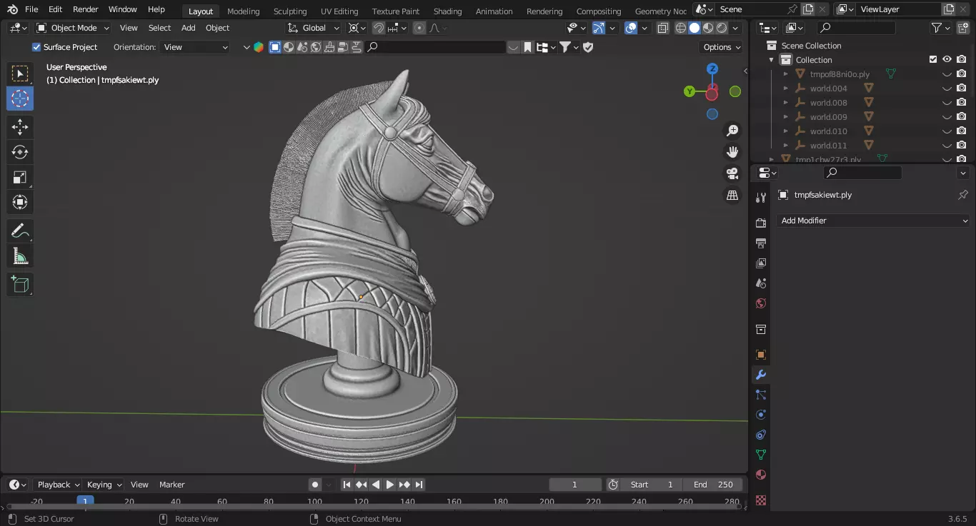 Medieval British Knight Chess Piece 3D print model_5