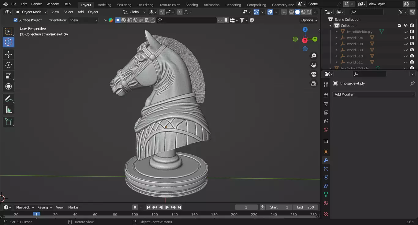 Medieval British Knight Chess Piece 3D print model_4