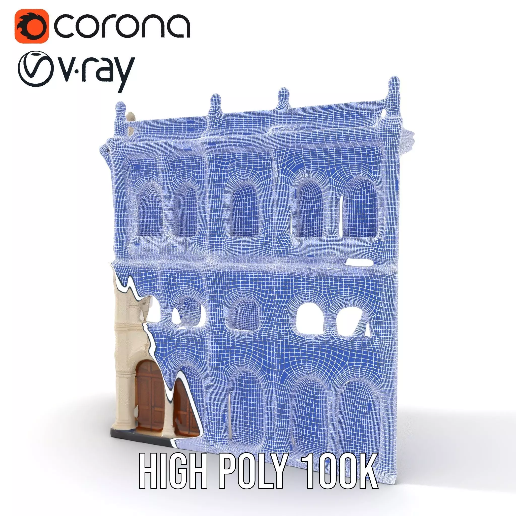 Classic Victorian Building model pack Low-poly 3D model_33