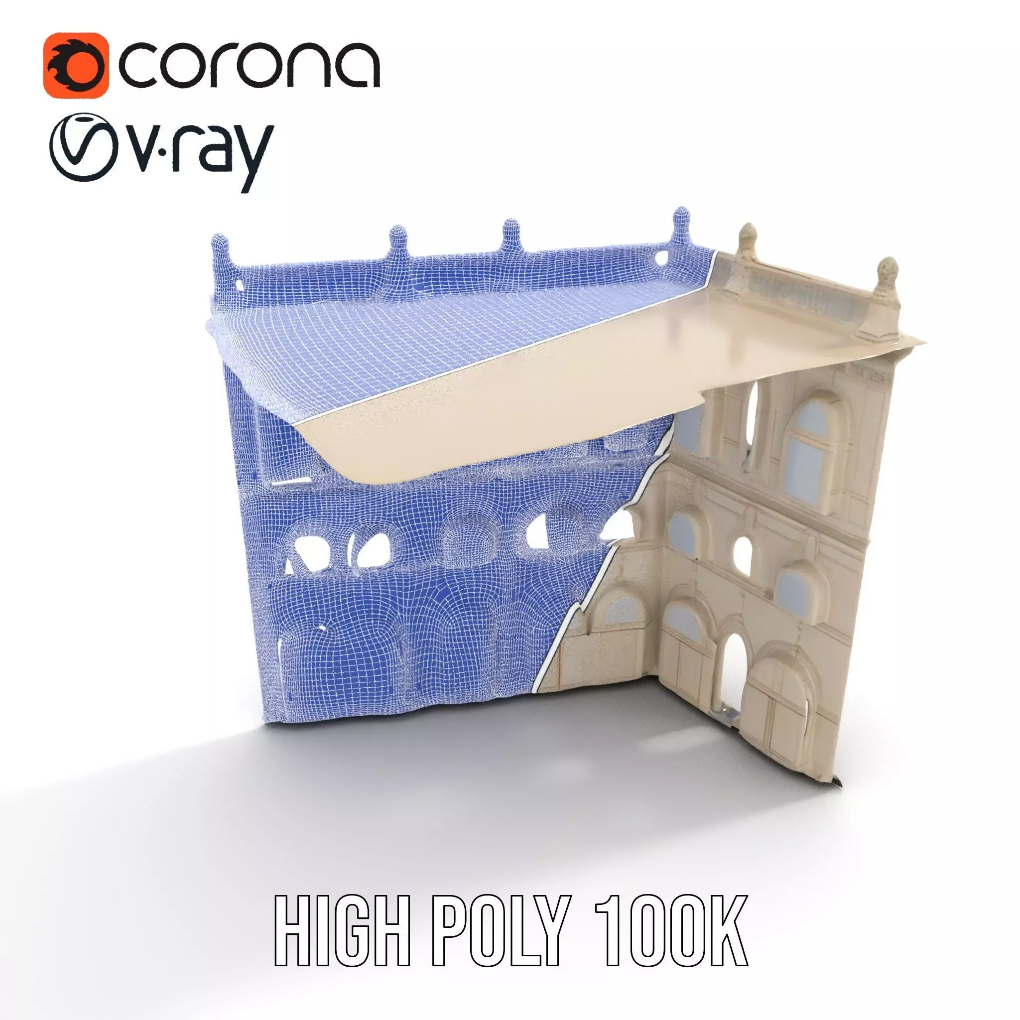 Classic Victorian Building model pack Low-poly 3D model_28