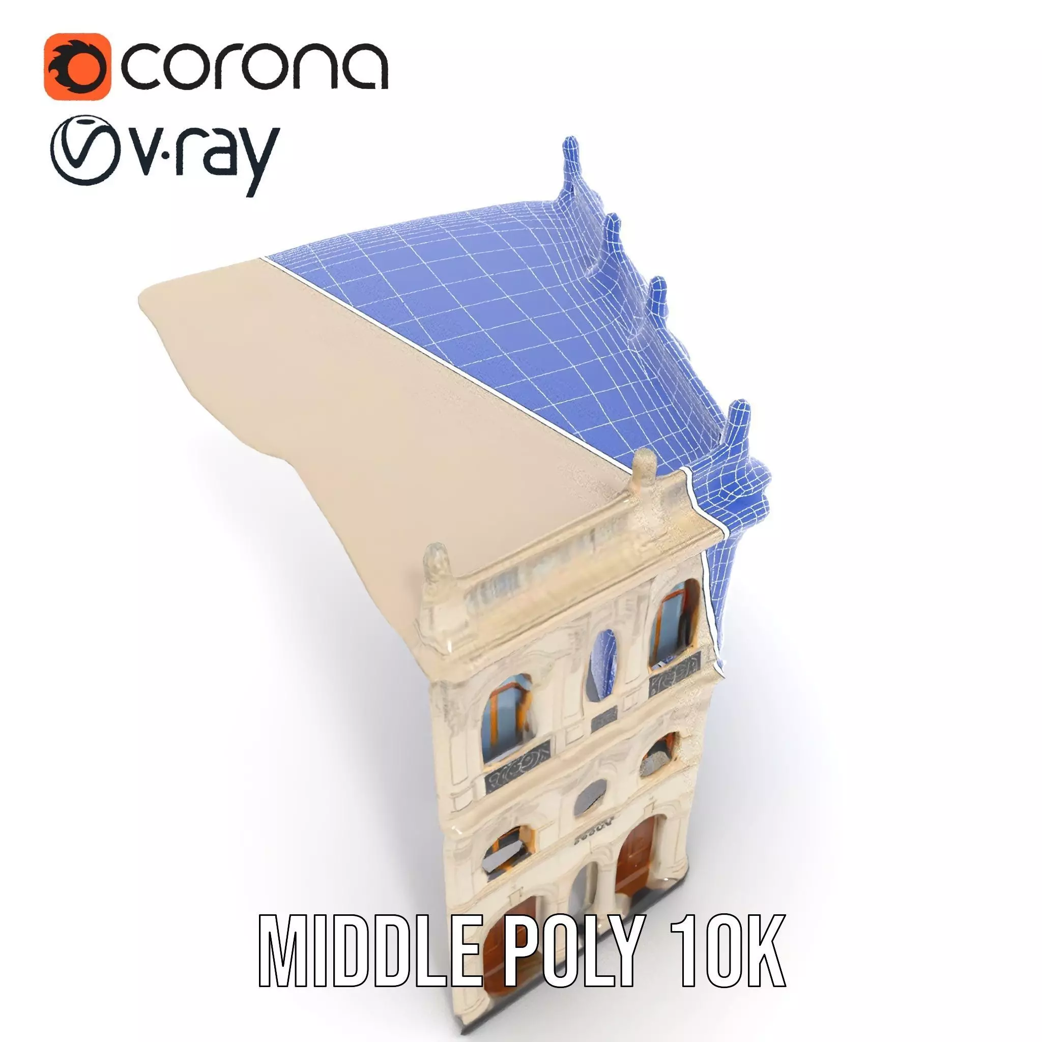 Classic Victorian Building model pack Low-poly 3D model_26